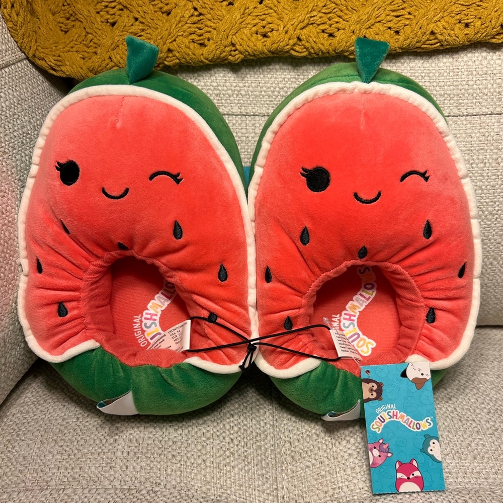 ADULT SQUISHMALLOW SLIPPERS — WOMENS SIZE 11/12 🍉WATERMELON 🍉- NEW - Picture 1 of 1